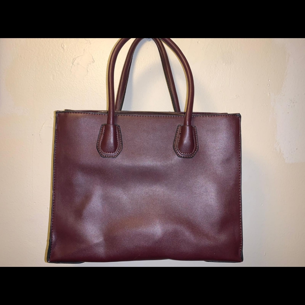 Burgundy handbag